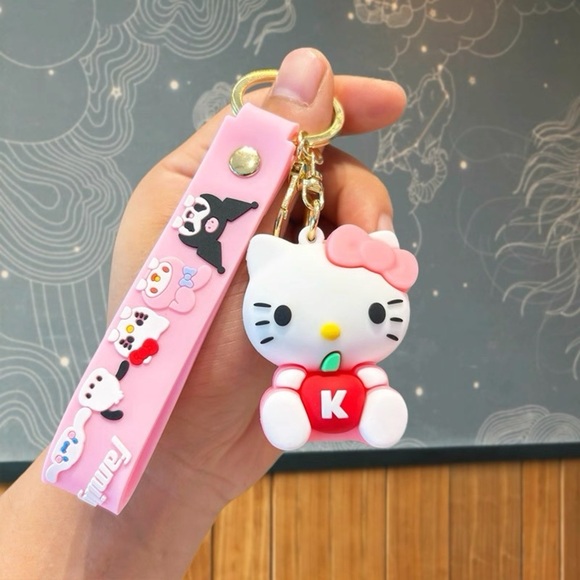 Sanrio Hello Kitty Keychain Kawaii Anime Cartoon Cinnamoroll Car Key Ring Dolls - Picture 2 of 2